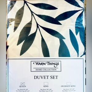 Botanical Teal Queen Duvet Set (Bamboo Blend, 1,000 thread ct) -  Brand New!